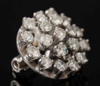 A diamond mounted circular cluster pendant brooch: with circular brilliant-cut diamonds estimated