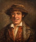 Charles Henry Cook [1830-1906]- A Country Lad:- signed bottom right oil on canvas 34 x 29cm.