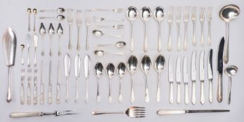 A silver Art Deco design flatware service maker James Dixon and Sons, Sheffield,