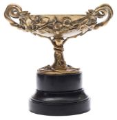 A Continental gilt bronze pedestal dish: of circular form,
