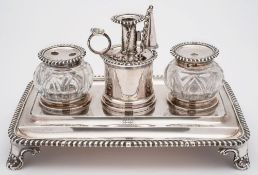 A William IV silver ink stand, maker Edward, Edward junior, John & William Barnard, London,
