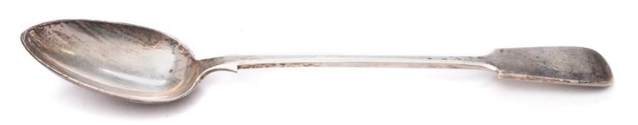 A Victorian provincial silver fiddle pattern serving spoon, maker Thomas Stone, Exeter,