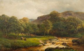 Henry Hadfield Cubley [1858-1934] - A Moorland Stream near Chatsworth,