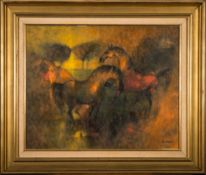 * Dang Lebadang [1921-2015 French]- Les Deux Chevaux:- signed bottom right,