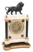 A French Victorian mantel clock: having an eight-day duration timepiece movement,