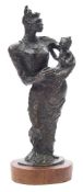 Leon Underwood [1890-1975] African Madonna, bronze: with a dark brown patina,