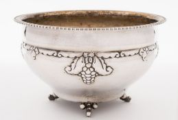 A Danish silver rose-bowl, maker Christain F.
