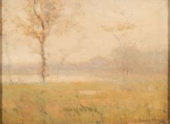 Maurice Braun [1877-1941, American]- Landscape with trees, river beyond,
