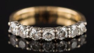 A diamond seven stone, half hoop ring: with circular,