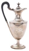 An Edward VII silver wine ewer, maker Walker & Hall, Sheffield,