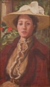 British School 19/20th Century- Portrait of a lady, said to be a member of the Chamberlain family,