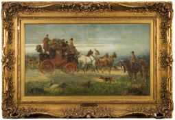 George Wright [1860-1942]- The Edinburgh to London Coach;