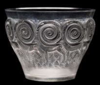A Lalique vase 'Rennes': of bell shaped form,