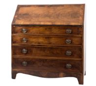 An early 19th Century mahogany bureau:,