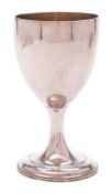 A George III silver goblet, maker's mark worn possibly W.