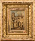 Enrique Roldan [19/20th Century]- An archway in the city wall:- signed bottom left oil on panel 17.