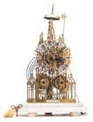 An English double-fusee striking skeleton clock: the eight-day duration,