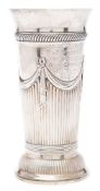 A Victorian silver vase, maker Roberts & Belk, Sheffield, 1894: inscribed,