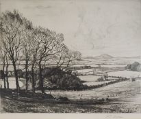 Frederick E. Allen [fl. 1915-1937]- Extensive landscape:- signed F.E ALLEN in the margin etching 19.