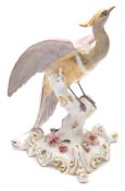 A Royal Crown Derby porcelain figure of a 'Chelsea Bird': with pink, grey and yellow plumage,