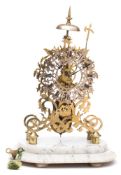 An English passing-strike skeleton clock: the eight-day duration,
