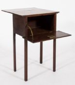 A George III mahogany deception table:, one flap hinges,