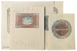 ROYALTY : George IV Coronation - five highly decorative embossed invitation/passes for :- 1)