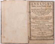 LILLY, William. Anglicus, Peace, or no Peace. 1645:.