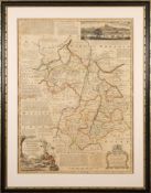 BOWEN, Eman - An Accurate Map of Cambridgeshire Divided into its Hundreds : hand coloured map,