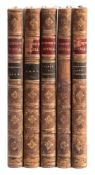 AUSTEN, Jane - [ Novels ] 6 volumes bound in 5:, half calf marbled boards lacking one label, 8vo,