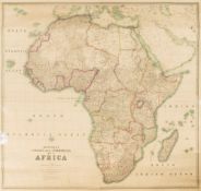 AFRICA : Stanford's Library and Commercial Map of Africa - large coloured library map on mahogany
