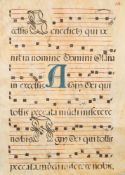 MANUSCRIPT CHOIR BOOK : four pages on two vellum sheets,