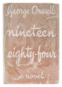 ORWELL, George - Nineteen Eighty-Four : light green cloth with red lettering in price-clipped,