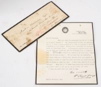 GEORGE, David Lloyd : ( 1863-1945 ) Typed signed letter on 11, Downing Street headed note paper,