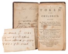 JANEWAY, James - A Token for Children : in two parts, loose in old cloth binding, 12mo, 1769.
