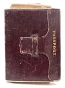 PASSPORT : for Geoffrey Palmer, in original calf wallet style binding,