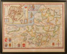 SPEED, John - Somersetshire Described : hand coloured map, 510 x 380 mm, Bassett & Chiswell,