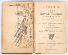 WRECK : A Narrative of the Loss of the Royal George, frontis, text coming loose, wooden boards,