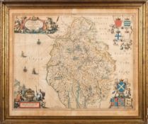 JANSSON, J - Cumbria & Westmoria, vulgo Cumberland & Westmorland : hand coloured map, 540 x 420 mm,