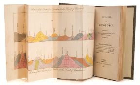 BRANDE, William Thomas - Outlines of Geology : large hand coloured frontispiece, recent qrt.