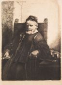 After Rembrandt van Rijn [1606-1669]- Bildnis des Goldschmieds Jan Lutma:- etching image 19.2 x 14.