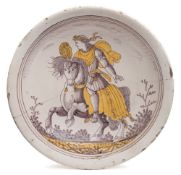 A Dutch delft bowl: of circular form with everted rim and flared foot rim,