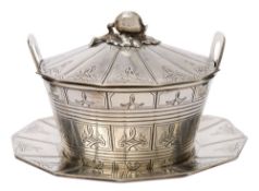 A Victorian silver strawberry pail, cover and stand, maker BS, possibly Benjamin Stephens, London,