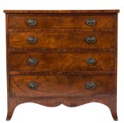 An early 19th Century mahogany rectangular chest:,