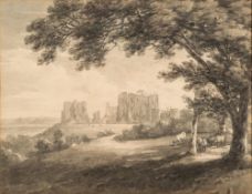 Thomas Hearne [1744-1817]- Kenilworth Castle:- grey wash drawing 17 x 22cm.