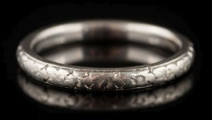 A platinum wedding band:, 4.5gms gross weight, ring size M 1/2.