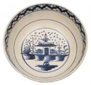 A pearl glazed bowl, probably Liverpool:,