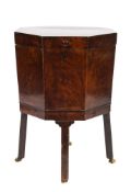 An early 19th Century mahogany octagonal wine cooler:,