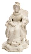 A Minton bisque porcelain portrait figure of Hannah More: modelled after the original by George