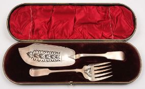A William IV silver fiddle pattern fish slice, maker John, Henry and Charles Lias, London,